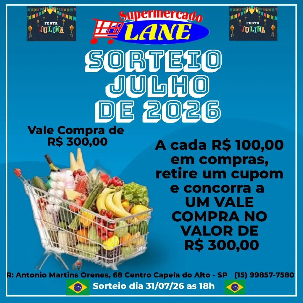 SORTEIO JULHO DE 2026
